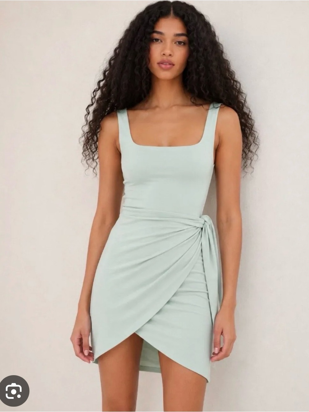 Aritzia Saturn Mini Dress - Wrap Knot - Sage Gree